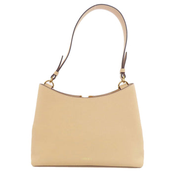Versace Handbag Leather Beige V Logo 2Way Women