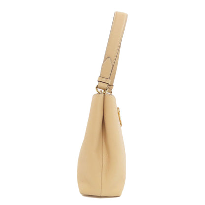 Versace Handbag Leather Beige V Logo 2Way Women