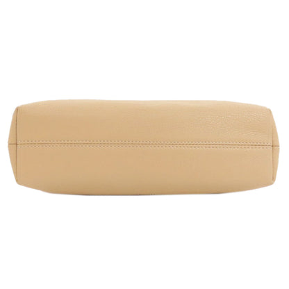 Versace Handbag Leather Beige V Logo 2Way Women