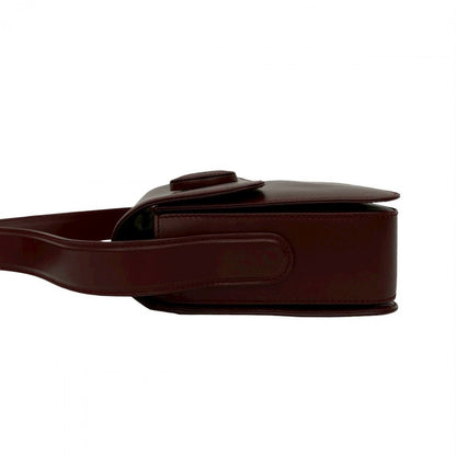 Cartier Shoulder Bag Leather Wine-Red Must Line