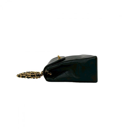 Chanel Shoulder Bag Lambskin Black Matrasse