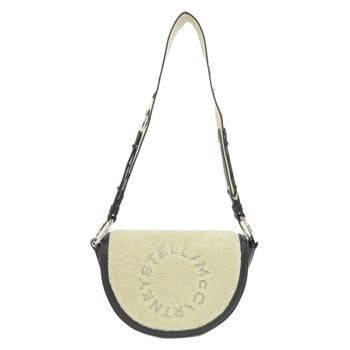 Stella Mccartney Shoulder Bag Polyurethane Beige Logo Women