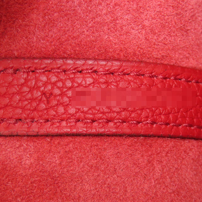 Hermes Handbag Taurillon Clemence Red Picotin Lock Pm Vermilion Gold Metal Women