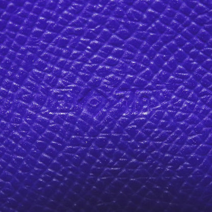 Hermes Long Wallet Purse Epsom Purple Bearn Soufflet Blue Electric Silver Metal Women