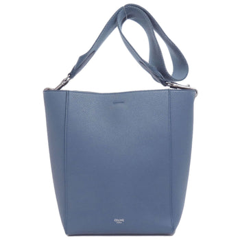 Celine Shoulder Bag Calfskin Blue Sangle Bucket Small Women