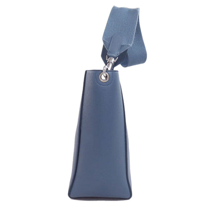 Celine Shoulder Bag Calfskin Blue Sangle Bucket Small Women