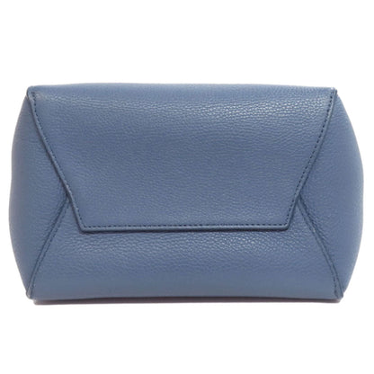 Celine Shoulder Bag Calfskin Blue Sangle Bucket Small Women