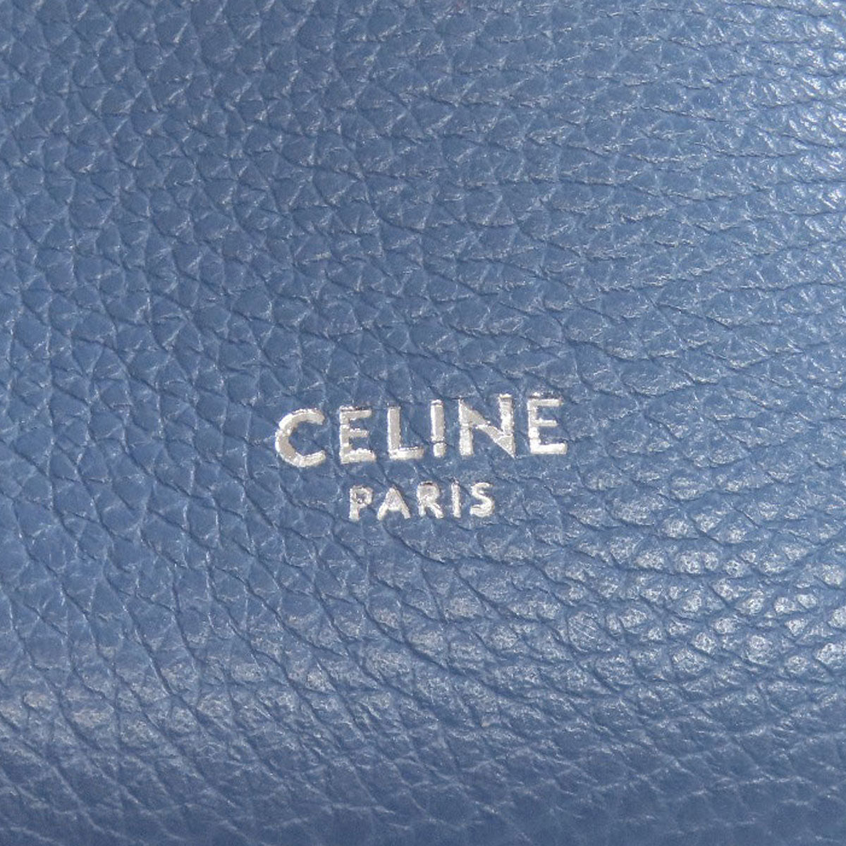 Celine Shoulder Bag Calfskin Blue Sangle Bucket Small Women