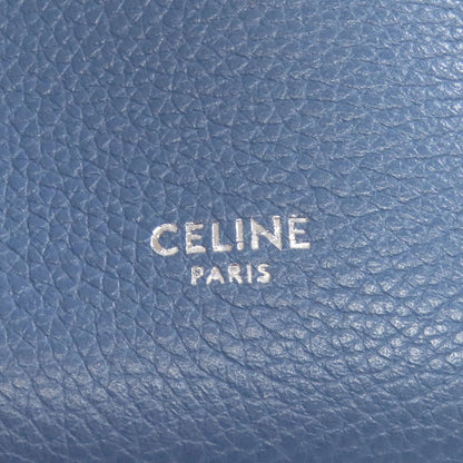 Celine Shoulder Bag Calfskin Blue Sangle Bucket Small Women