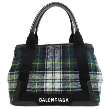 Balenciaga Handbag 339933 Wool Green Navy Kabas S Women