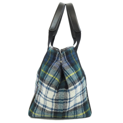 Balenciaga Handbag 339933 Wool Green Navy Kabas S Women