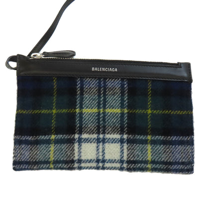 Balenciaga Handbag 339933 Wool Green Navy Kabas S Women