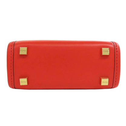Fendi Handbag Leather Red Sunshine Shopper Mini 2Way Women