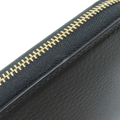 Gucci Long Wallet Purse 449347 Leather Black Interlocking G Women