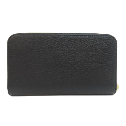 Gucci Long Wallet Purse 449347 Leather Black Interlocking G Women