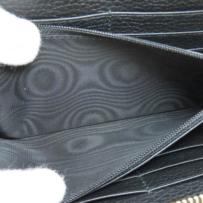 Gucci Long Wallet Purse 449347 Leather Black Interlocking G Women