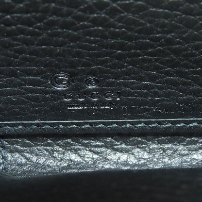 Gucci Long Wallet Purse 449347 Leather Black Interlocking G Women