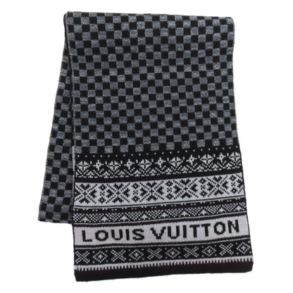 Louis Vuitton Scarf M72929 Wool Black Echarpe Flocon Women