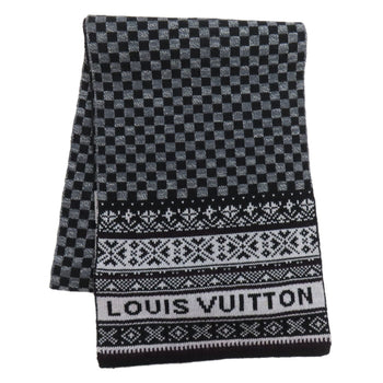 Louis Vuitton Scarf M72929 Wool Black Echarpe Flocon Women