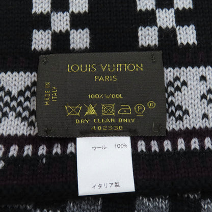 Louis Vuitton Scarf M72929 Wool Black Echarpe Flocon Women