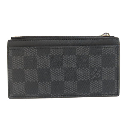 Louis Vuitton Coin Case N64038 Damier Canvas Black Coin Card Holder Mens