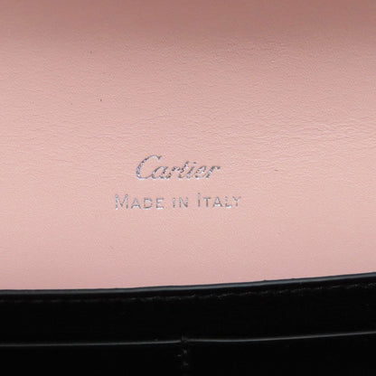 Cartier Long Wallet Purse Leather Pink Double C Women