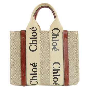 Chloe Handbag Linen, Leather Brown Woody Small Women