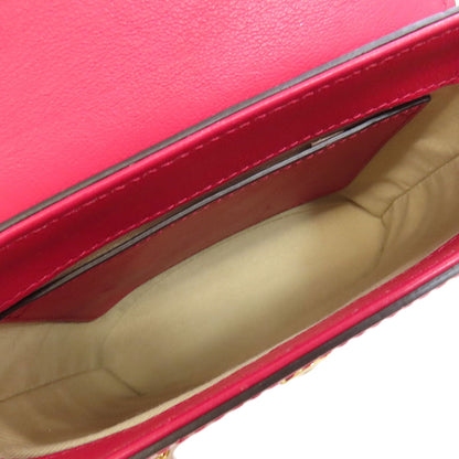 Chloe Handbag Leather Red Abbey Lock 2Way Women