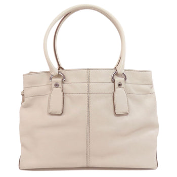 Tods Tote Bag Leather White Logo
