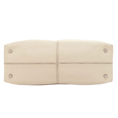 Tods Tote Bag Leather White Logo