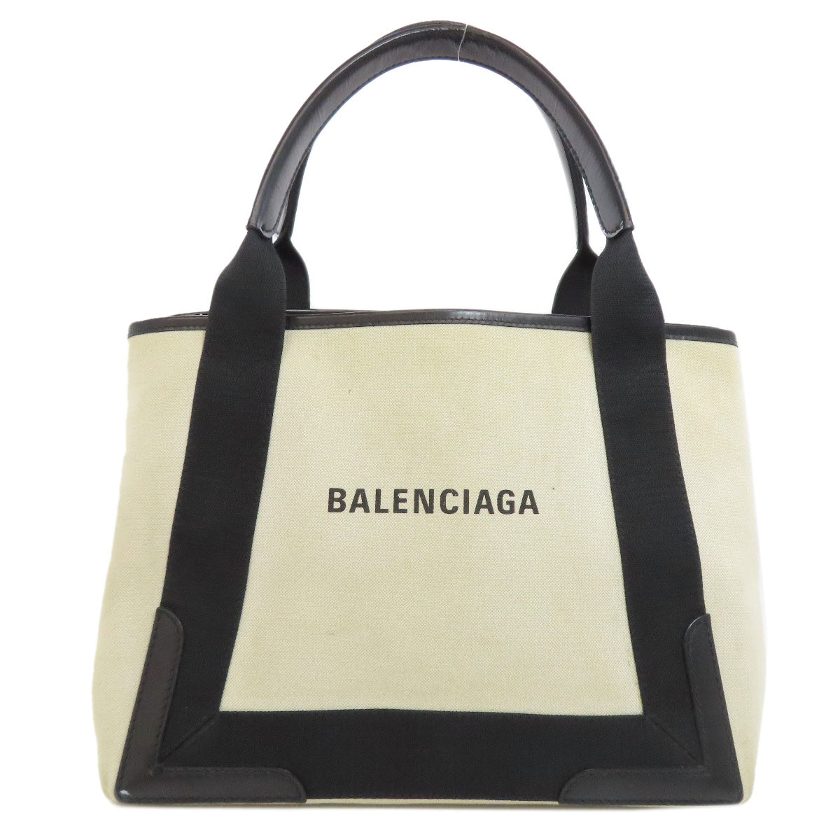 Balenciaga Handbag 339933 Canvas White Navy Kabas Women