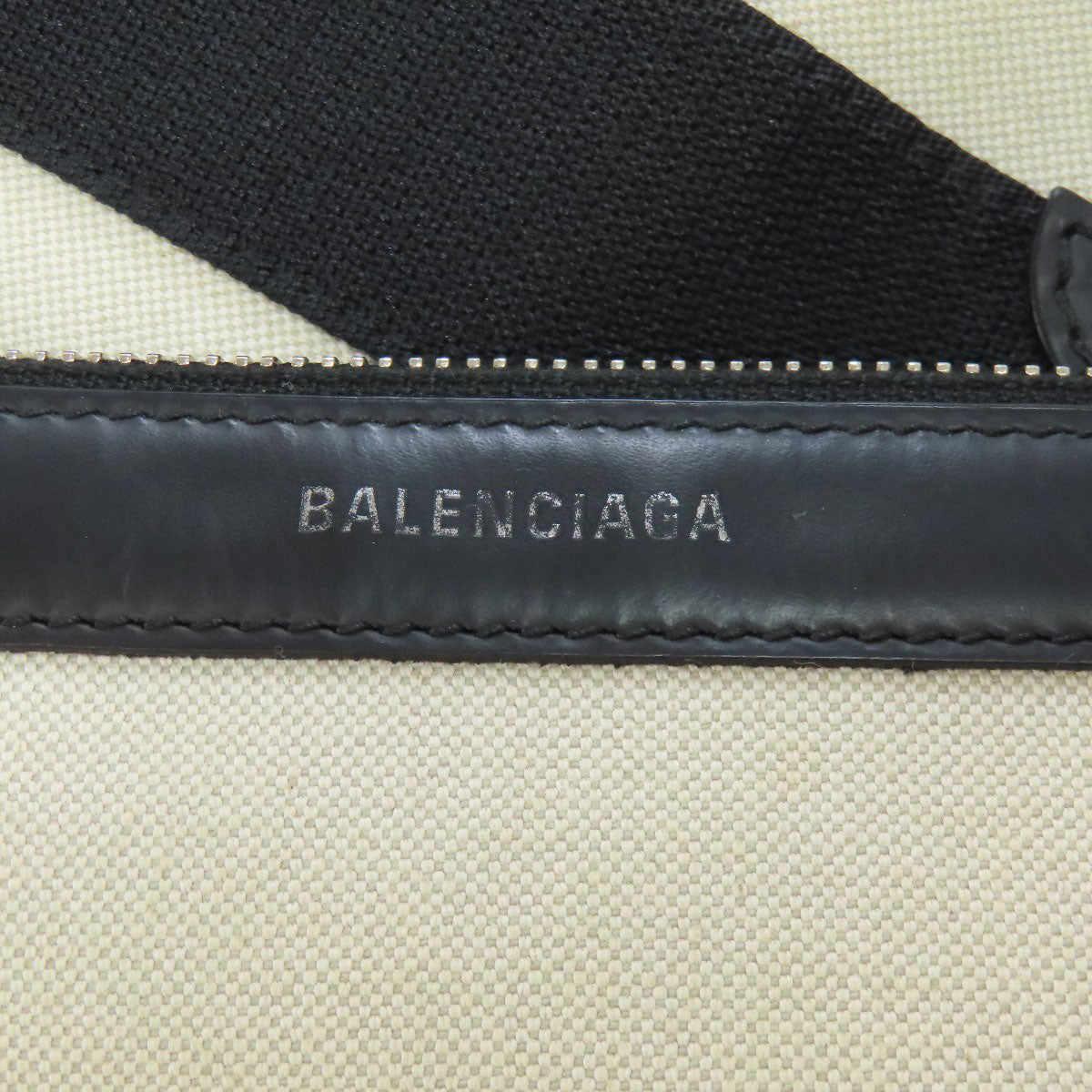 Balenciaga Handbag 339933 Canvas White Navy Kabas Women