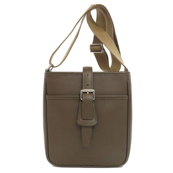 Burberry Shoulder Bag Leather Brown Logo Women