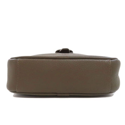 Burberry Shoulder Bag Leather Brown Logo Women