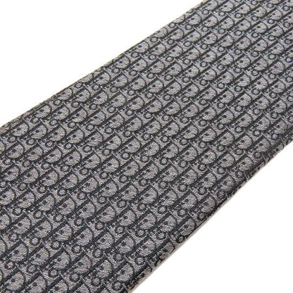 Christian Dior Tie Silk Gray Logo Mens