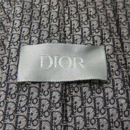 Christian Dior Tie Silk Gray Logo Mens