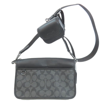 Coach Shoulder Bag C8141 Pvc Black Signature Women