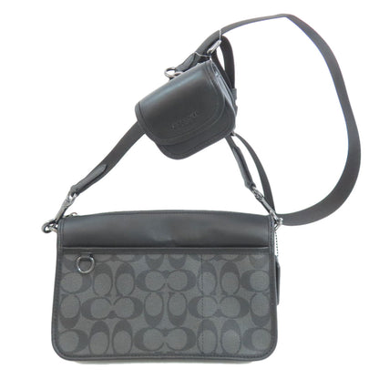 Coach Shoulder Bag C8141 Pvc Black Signature Women