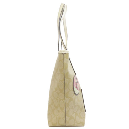 Coach Tote Bag F29358 Pvc Beige Mickey Collaboration Disney Women