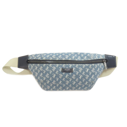 Jimmy Choo Sling Bag Canvas Blue Logo Motif Women