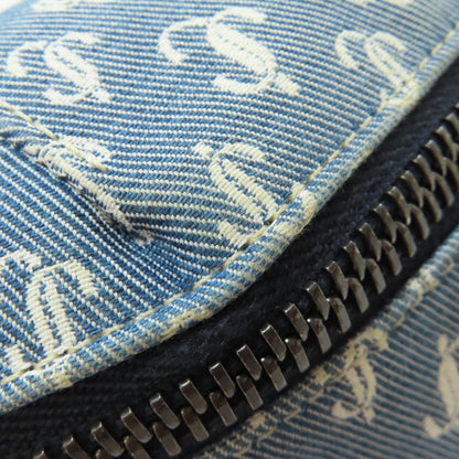 Jimmy Choo Sling Bag Canvas Blue Logo Motif Women