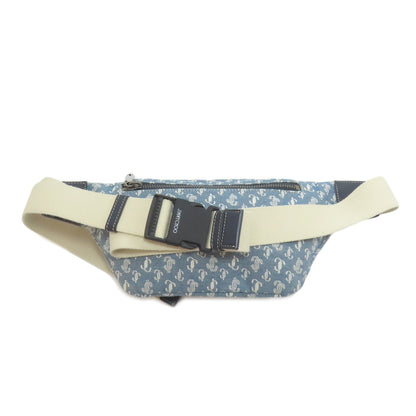 Jimmy Choo Sling Bag Canvas Blue Logo Motif Women
