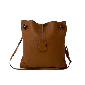 Hermes Shoulder Bag Taurillon Clemence Brown Silky City Pm