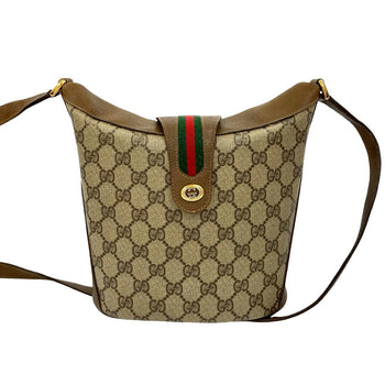 Gucci Shoulder Bag Leather Brown Sherry Line