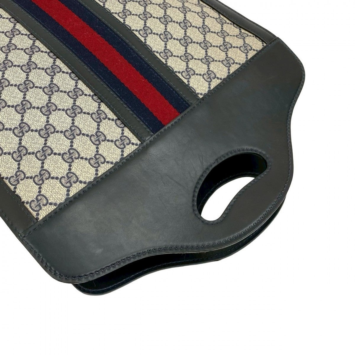 Gucci Handbag Leather Navy Sherry Line