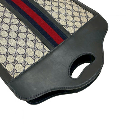 Gucci Handbag Leather Navy Sherry Line