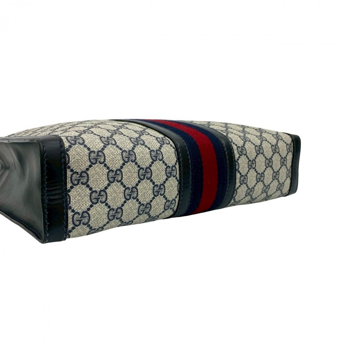 Gucci Handbag Leather Navy Sherry Line