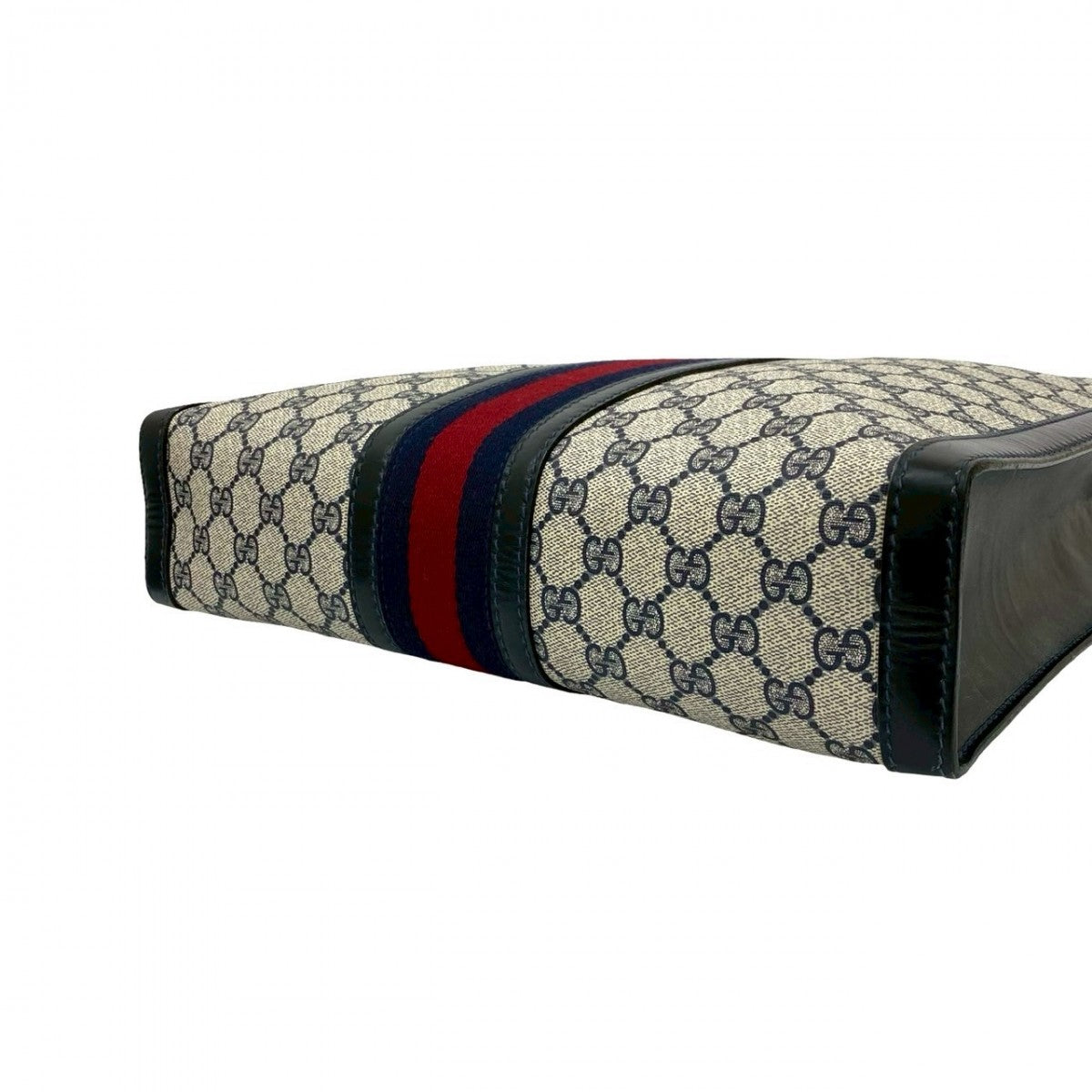 Gucci Handbag Leather Navy Sherry Line