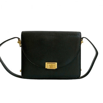 Celine Shoulder Bag Leather Black