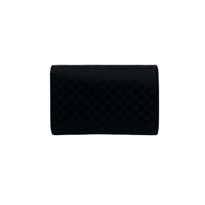 Gucci Shoulder Bag Satin Black Chainshoulder